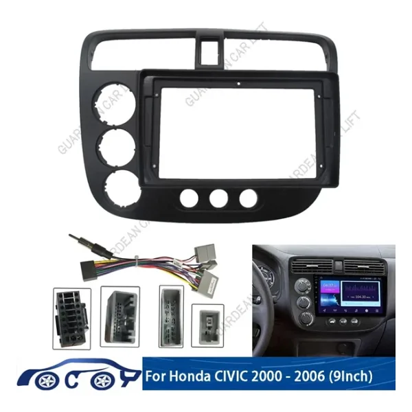For-X HONDA CİVİC VTEC- 2001-2006 ARASI-9'' Uyumlu MULTİMEDYA ÇERÇEVESİ-DİREKSİYON UYUMLU-SOKETLİ