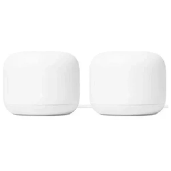 Google Nest WiFi Router 2 Pack - 4x4 AC2200 Mesh Wi-Fi Routers with 4400 sq ft Coverage