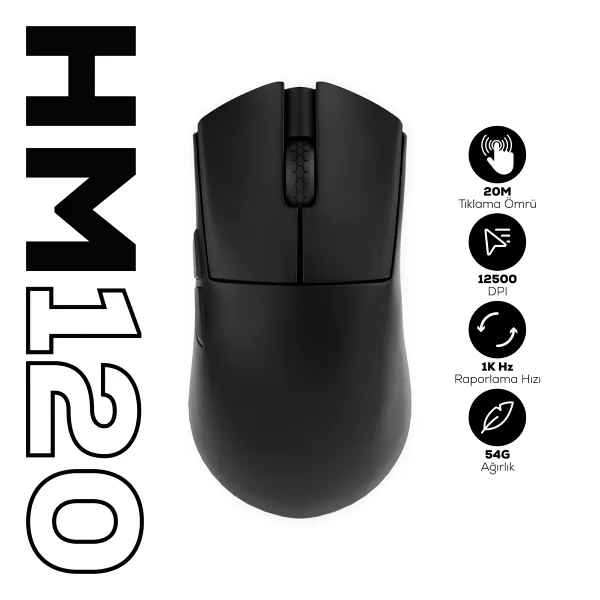 Hawk Gaming Chair HM120 Şarjlı Optik Kablolu/Kablosuz Oyuncu Mouse