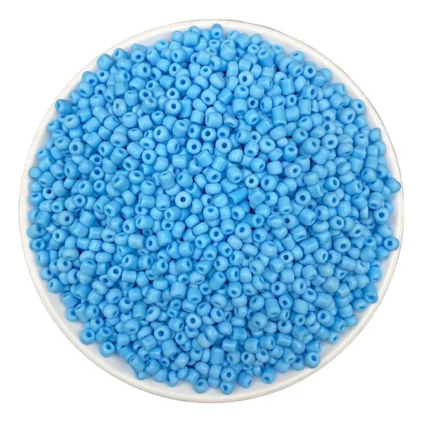Hedef Bijuteri 50 Gram Açık Mavi Renk Mat Cam Kum Boncuk , Takı Yapım Boncuğu (50gr,~750 Adet)