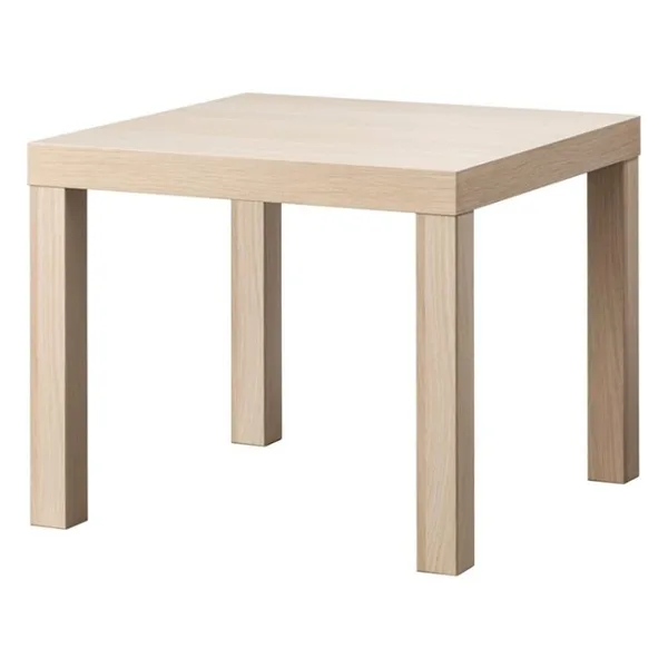IKEA Lack Orta Yan Sehpa Masa Parlak Cila Beyaz 55X55 cm 30449908 - Ağartılmış Meşe