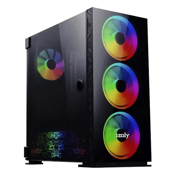 İzoly Cyperpunk AX6 4x A-RGB(14CM)Temperli Cam Kumandalı Full ATX Oyuncu Bilgisayar Kasası