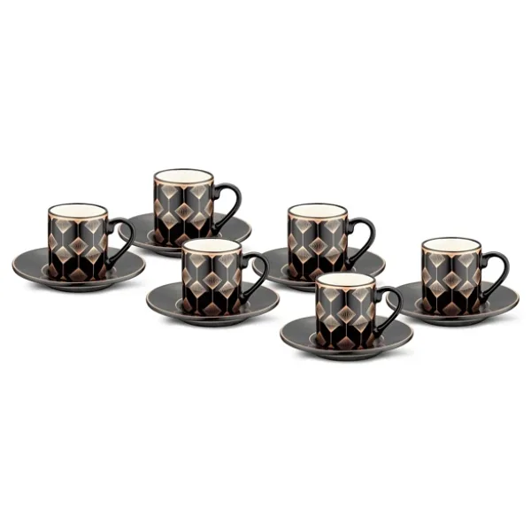 Jumbo Ashen 12 Parça 6 Kişilik Kahve Fincan Takımı