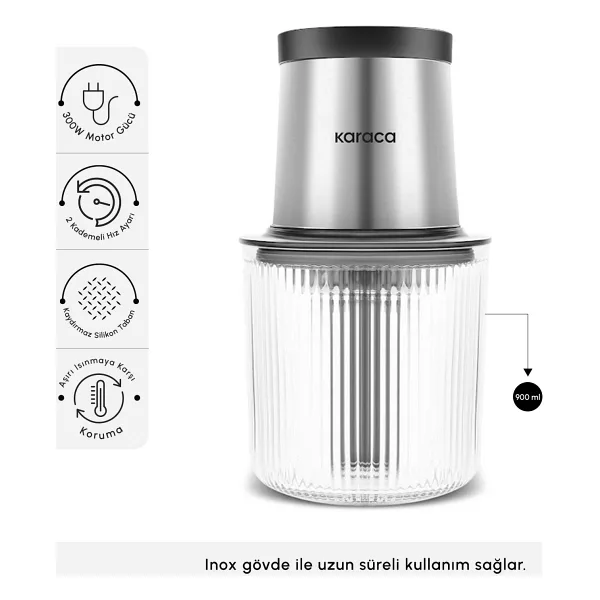 Karaca Quickblend Inox 300 W Cam Doğrayıcı