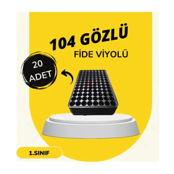 Karaoğlu Vakum Ambalaj 20 Adet 104 Göz Fide Viyol Fide Altlığı Fide Viyolü Fidelik - Siyah