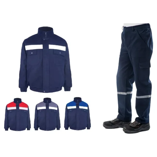 Kışlık İş Takımı Çok Cepli İç Yapısı Polarlı Reflektörlü İş Montu ve 7/7 İş Pantolonu Lacivert Renk Yüzde Yüz Pamuk 3117-2958