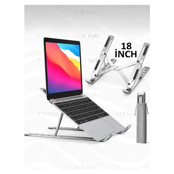 KTR TECH Alüminyum Ayarlı Laptop Macbook Uyumlu Notebook Yükseltici Tutucu Stand