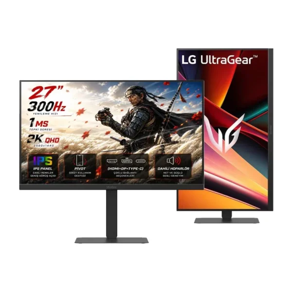 LG UltraGear G6 27G640A-B 27" 1 ms 2K Pivot IPS 300 Hz Oyuncu Monitörü