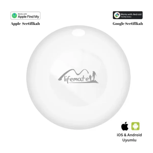 Lifemate LifeTag - Apple & Android Uyumlu - Akıllı Takip Cihazı - Smart Tag - Beyaz