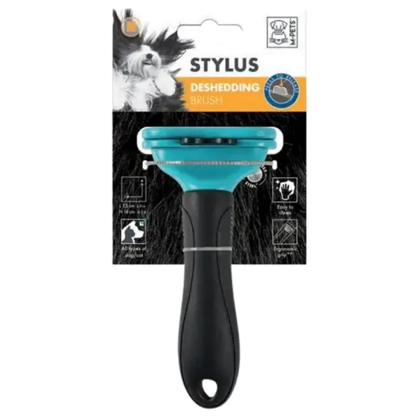 M-Pets Stylus Furminatör Basmalı Kedi Köpek Tarağı Medium