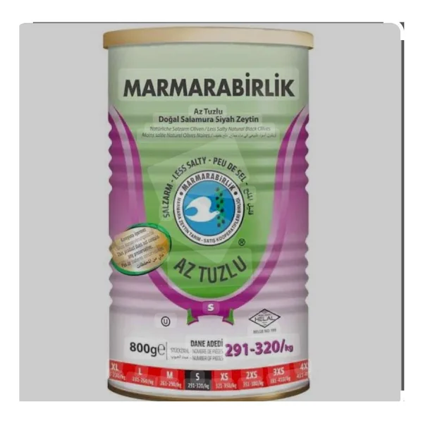 Marmarabirlik Az Tuzlu 800 gr S (291-320) Siyah Zeytin