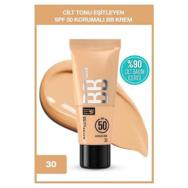 Maybelline New York Fit Me Nude 30 Orta Ton SPF 50 30 ml BB Krem