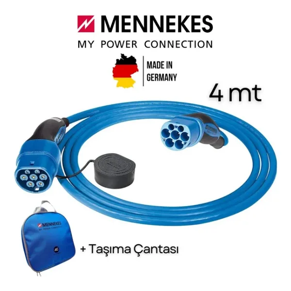 Mennekes 36213 22 kW Tip 2 Soketli 4 m Elektrikli Araç Şarj Kablosu
