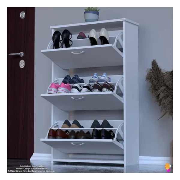 Modilayn West Asma Kapı Önü 72X116x26 Cm'lik 3 Düşer Kapak 6 Göz Bölmeli Ayakkabılık