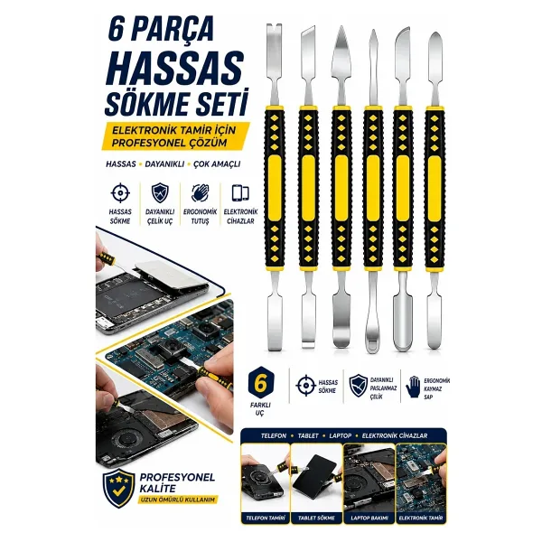 MSO Teknoloji VIP Kalite 6 Parça Elektronik Spatula Tamir Set