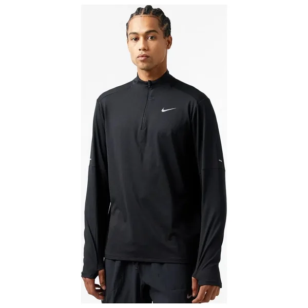 Nike Dri Fit Element 1/2-zip Running Top Men's Eşofman Üstü Erkek Reflektörlü Koşu Sweastshirt Siyah