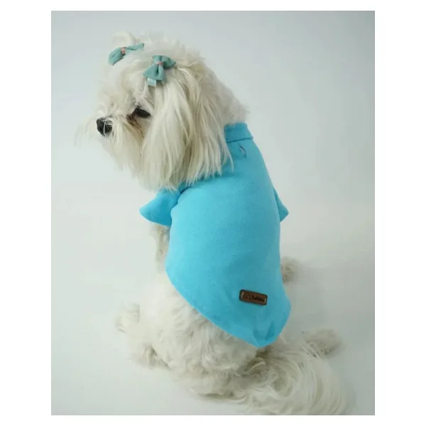 Patilinka Kedi - Köpek Polo Yaka Tişört Mavi