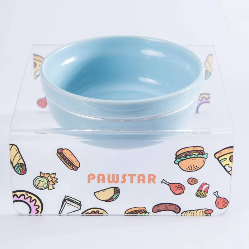 Pawstar Fast Food Tekli Seramik Pleksi Mama ve Su Kabı Kedi Köpek Mama Su Kabı