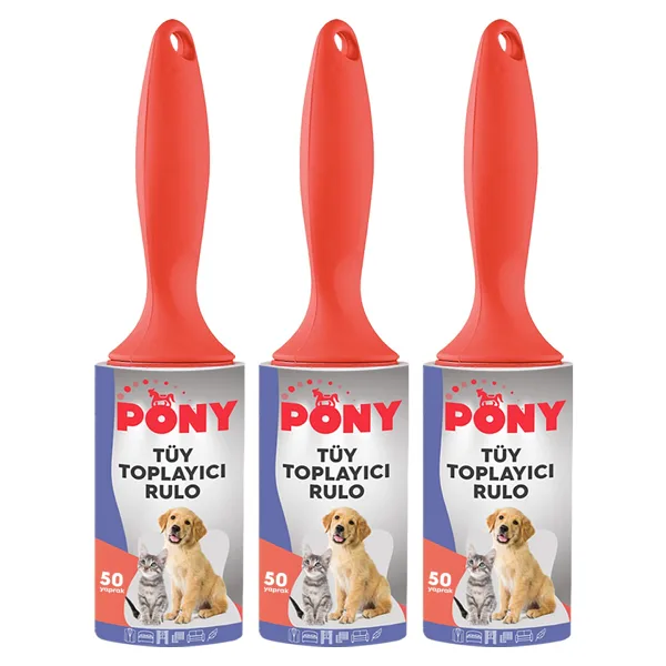 PONY TÜY TOPLAYICI RULO 3 LÜ SET KEDİ KÖPEK