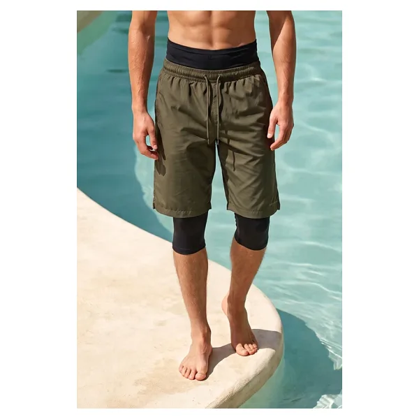 Remsa Mayo Erkek Taytlı Sporcu Şort Mayo Şort Rks-013 Haki