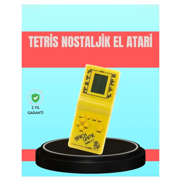 Retro Tetris El Aterisi - Pil ile Çalışan Taşınabilir Mini Oyun Konsolu