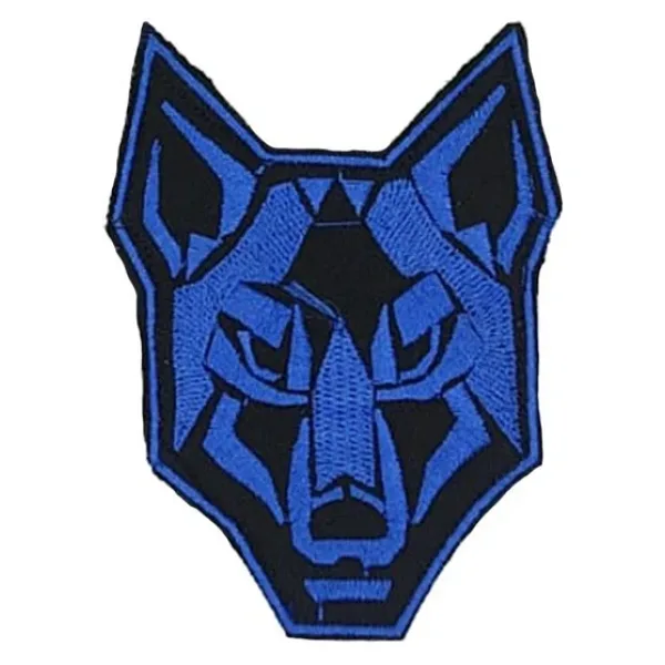 Single Sword Nakış Patch - Kurt Peç SİYAH-MAVİ