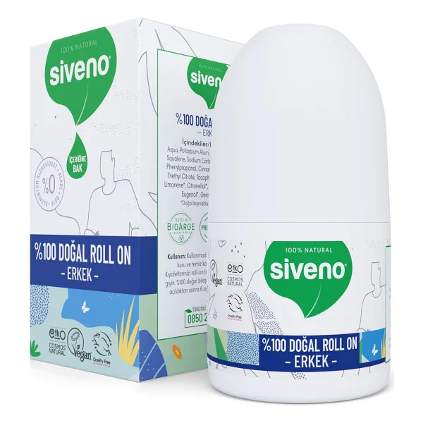 Siveno %100 Doğal 50 ml Erkek Roll-On Deodorant