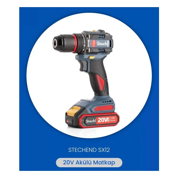 StechEnd SX12 Çift Akülü 2 Ah Kömürsüz Matkap