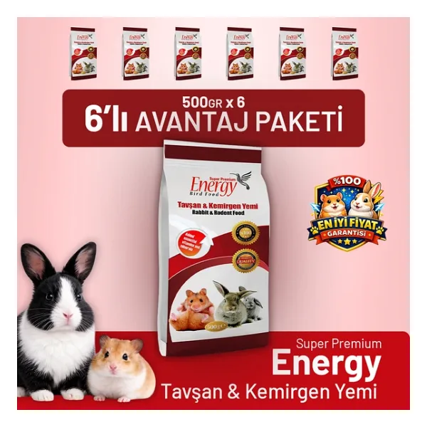 Tavşan & Kemirgen Yemi 500 G - 6 Adet