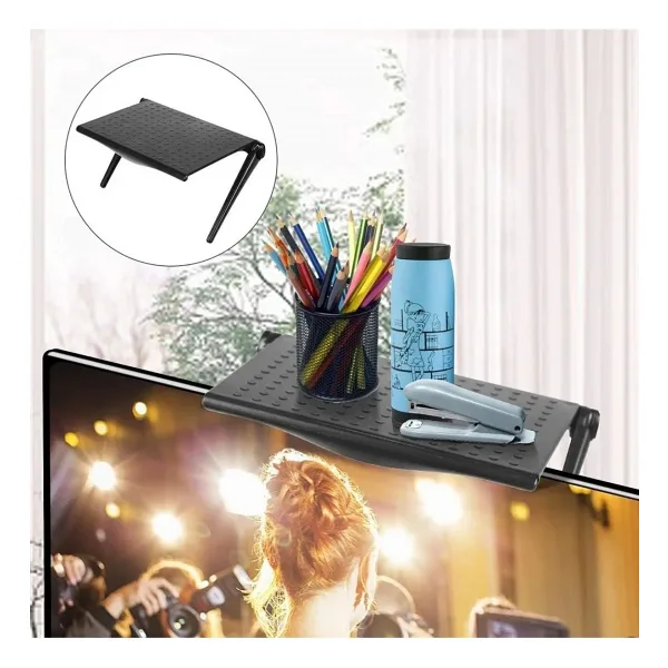 TechTic Monitor Tv Üstü Raf Portatif Katlanır Düzenleyici Projeksiyon Rafı Telefon Tablet Standı