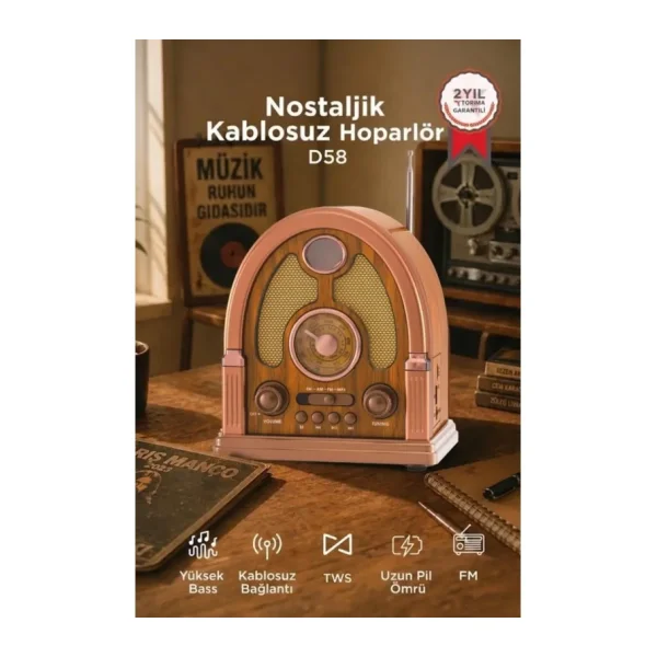 Torima D-58 Kahverengi Nostaljik Radyo