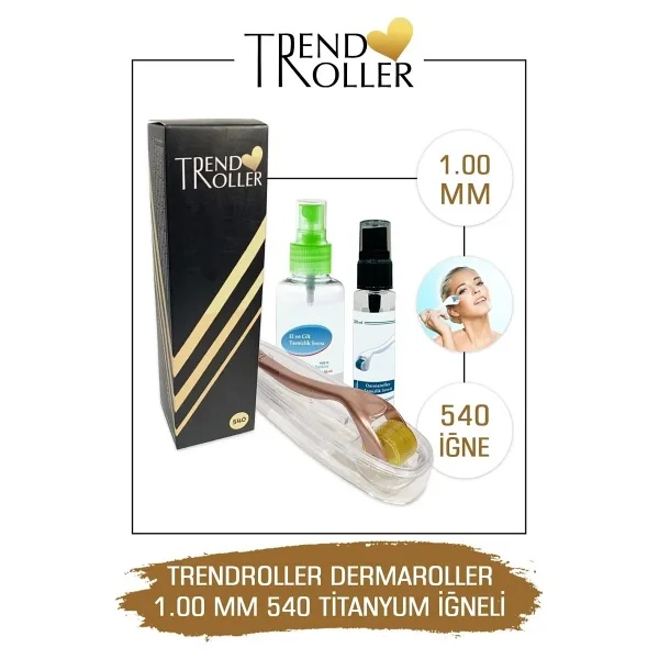 Trendroller Dermaroller 1.00mm Titanyum 540 Iğne Orijinal Derma Roller
