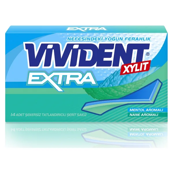Vivident Extra Cüzdan Nane Aromalı 26 gr 18'li Paket Sakız