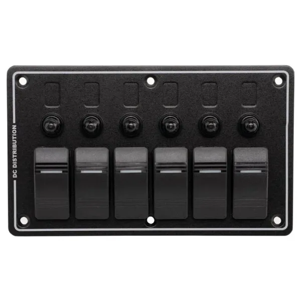 6'lı ON-OFF Kırmızı Işıklı Anahtar Switch Panel - Aşırı Akım Korumalı