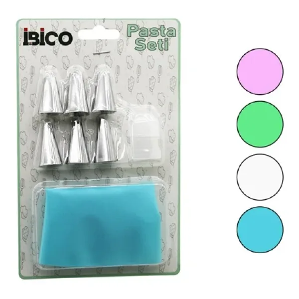 8PCS PASTA SÜSLEME SETİ 1AD-KREMA TORBASI - 6AD-METAL + 1AD-PLASTİK UÇ (2818)
