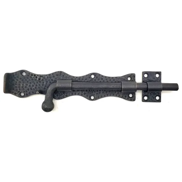 Antika Tarz Dekoratif Pirinç Dövme Kapı Sürgüsü - 20cm, Oksit