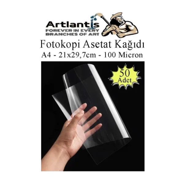 Asetat Kagidi Pvc A4 50 Adet 100 Micron Fotokopi Asetati Seffaf A4 Kagidi 21X29,7 Projektor Tepegoz