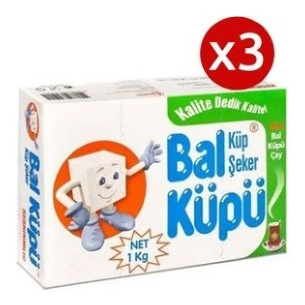 Bal Küpü Küp Şeker 1 kg x 3 - 3 kg