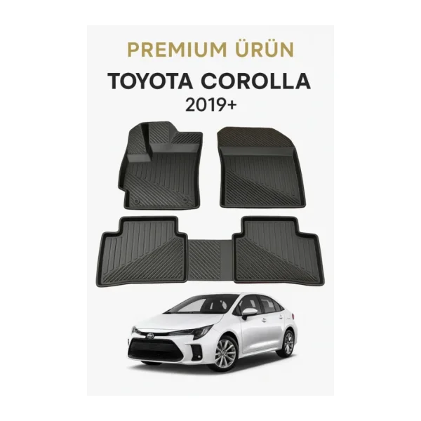 Black Gold Toyota Corolla 2019+ Uyumlu 3D Oto Paspas Premium