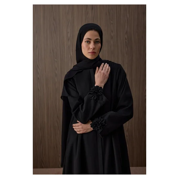 Ferraceci Gül Kaşmir Manto - Siyah - XL