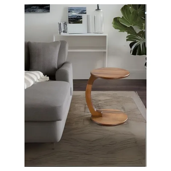 Gazzini Furniture Lunora Ceviz Ahşap C Yan Sehpa