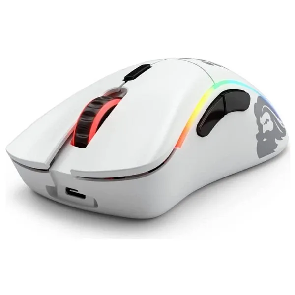 Glorious Model D- Minus GLO-MS-DMW-MW Mat Beyaz RGB Ergonomik Şarjlı Optik Kablosuz Oyuncu Mouse