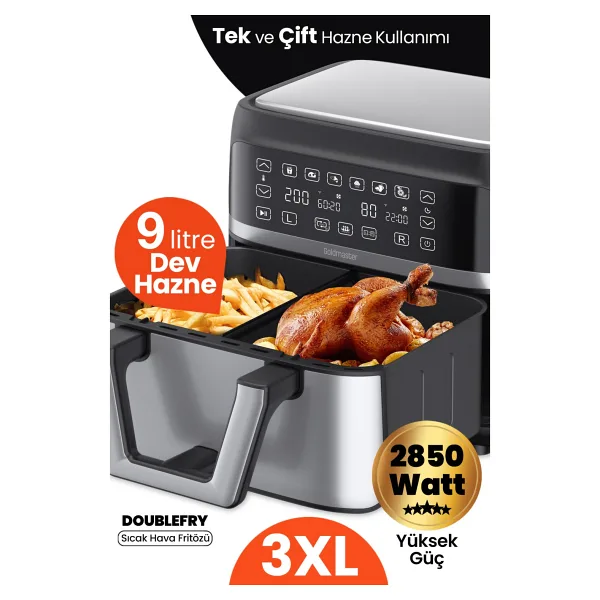 Goldmaster Doublefry GM7489 9 lt Yağsız Fritöz