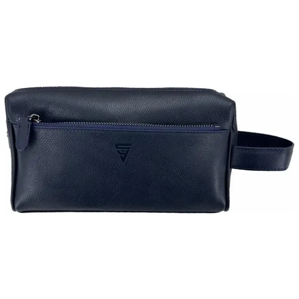 Hakiki Deri CA251 Dopp Kit El Çantası Lacivert