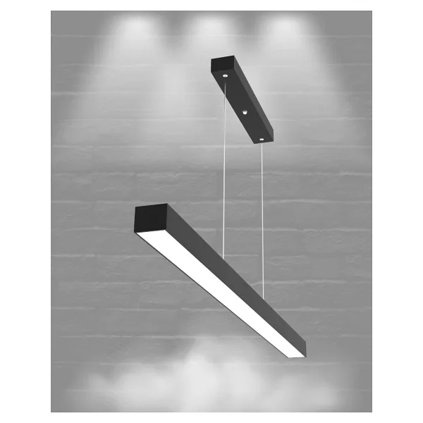 Hegza Lighting LİNEER-100 Ayarlanabilir Sarkıt LEDli Modern Siyah Led Avize (6500K (Beyaz Işık))