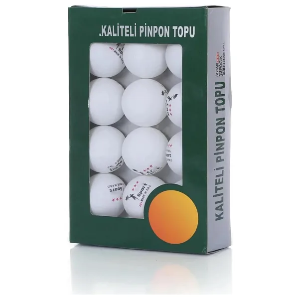 Hsport 3 Yıldız Masa Tenisi Topu +40 Gazlı Yapı Sekme Garantili Profesyonel Pinpon Ping Pong Top 12 Adet (Beyaz)