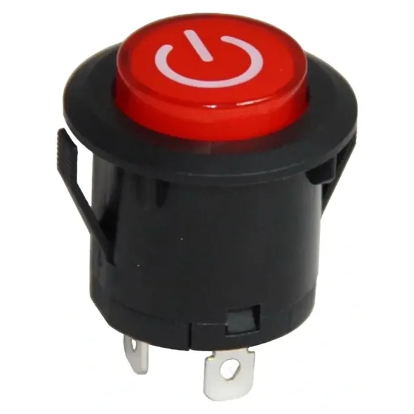 IC-180F 26mm Kalıcı Ledli Rocker Buton Power Simgeli 3P