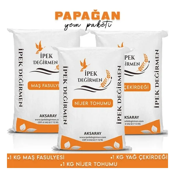 İpek Değirmen 3 KG Premium Papağan Yemi Maş Fasulyesi Yağ Çekirdeği Nijer Tohumu