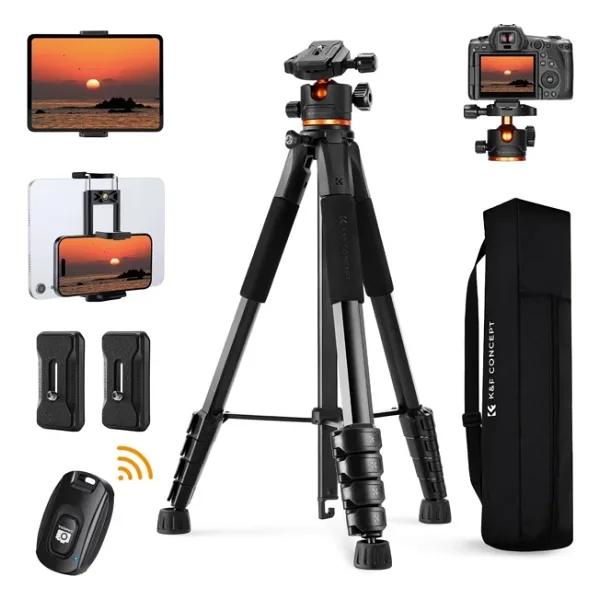 K&F Concept S255A3+BH-36 190 cm Alüminyum Tripod