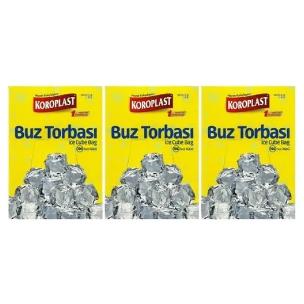 Koroplast Buz Torbası 3 x 196 Küp 3 Paket